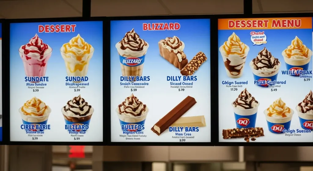 DAIRY QUEEN DESSERT MENU